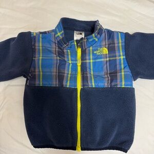 The North Face Boys Navy and Yellow Fleece Jacket 12-18M